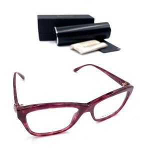 Bvlgari Cat Eye Eyeglasses Cherry Marble 4080-B Acetate‎ Full Rim Frames Women's